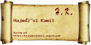 Hajmási Kamil névjegykártya